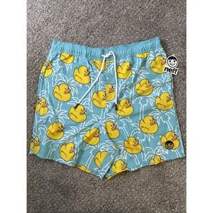 Neff Swim Trunks Yellow Duck Print Size XL NEW